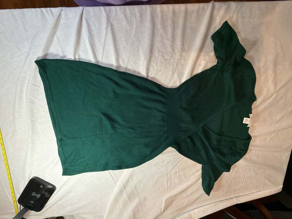 Liz Claiborne Green Knit Wrap Dress Size S